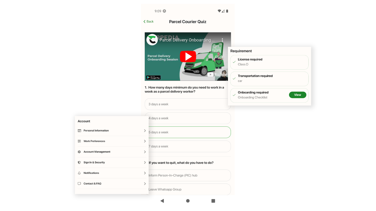 Tracking completed shifts and earnings in the Carpedia app