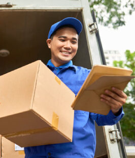 Warehouse team scanning packages