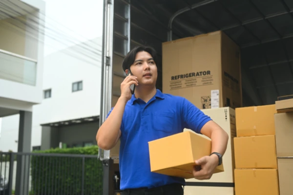 Courier loading parcels for last-mile delivery in Malaysia